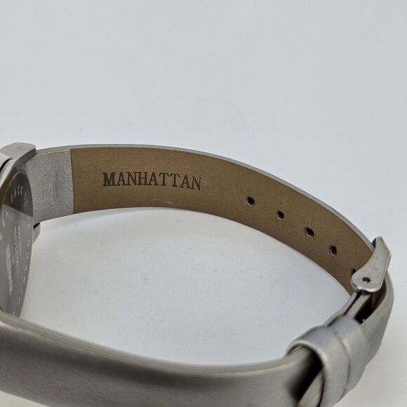 Manhattan Croton Watch Women 37mm Gray Tone Pave Bezel Bling New Battery - Picture 11 of 13